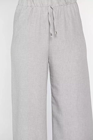 Bel Lastikli Bol Paça Pantolon