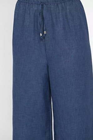 Kadın Bel Lastikli Bol Paça Pantolon