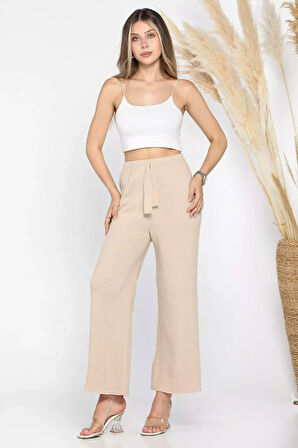 Bol Paça Fitilli Kadın Pantolon