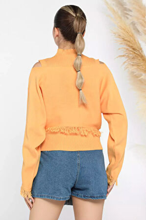 Fitilli Bluz Crop Kazak Kombinli Tirko İkili Takım