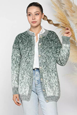 Kadın Desenli Triko Ceket