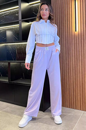 Bel Lastikli Palazzo Pantolon