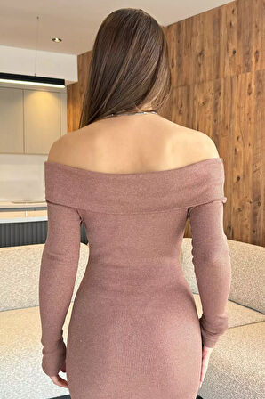 Madonna Yaka Uzun Kol Kaşkorse Elbise