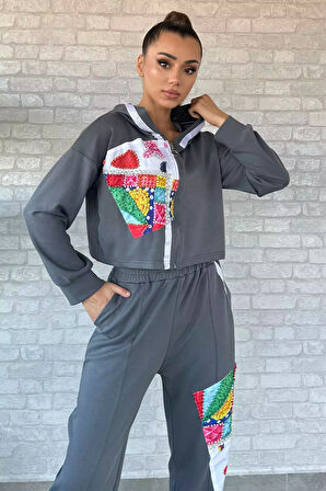 Dijital Baskılı Sweat Pantolon Eşofman Takımı