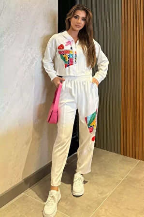 Dijital Baskılı Sweat Pantolon Eşofman Takımı
