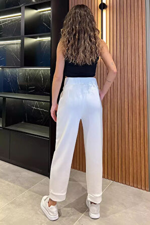 Kadın Pile Detaylı Fermuarlı Pantolon