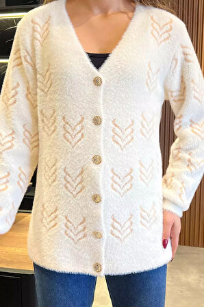 Kadın Yumoş İplik Sakallı Triko Ceket