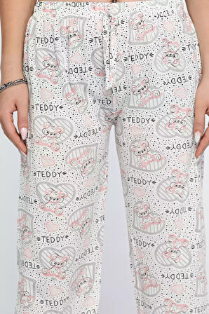 Kadın Beli Lastikli Desenli Pijama Altı