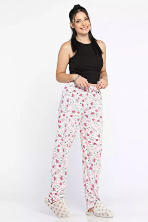 Kadın Beli Lastikli Desenli Pijama Altı