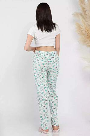 Kadın Beli Lastikli Desenli Pijama Altı