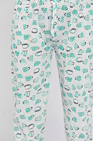 Kadın Beli Lastikli Desenli Pijama Altı