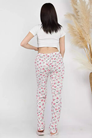 Kadın Beli Lastikli Desenli Pijama Altı