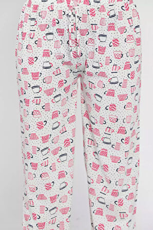 Kadın Beli Lastikli Desenli Pijama Altı