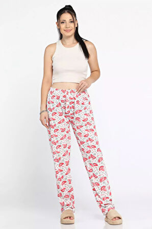Kadın Beli Lastikli Desenli Pijama Altı