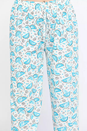 Kadın Beli Lastikli Desenli Pijama Altı