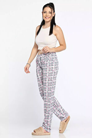 Kadın Beli Lastikli Desenli Pijama Altı
