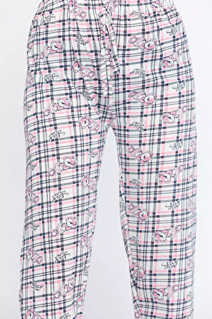 Kadın Beli Lastikli Desenli Pijama Altı