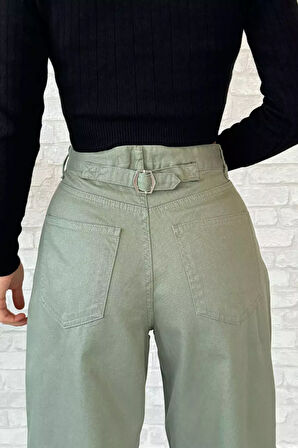 Arkası Tokalı Kadın Gabardin Pantolon