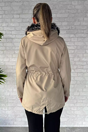Kadın Kapüşonlu İçi Peluş Mont