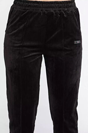 Kadın Kadife Ön Çimalı Paça Lastikli Pantolon