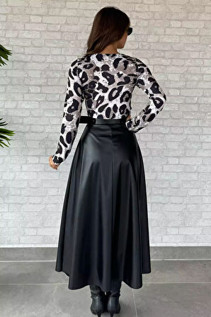 Kadın Suni Deri Kiloş Etek