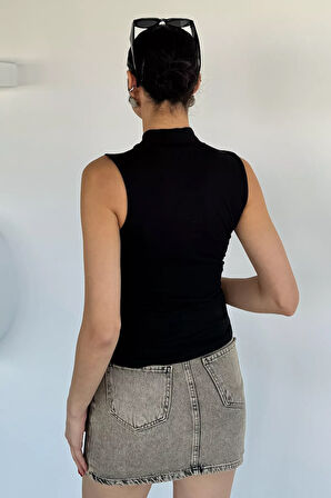 Balıkçı Yaka Sıfır Kol Body Bluz