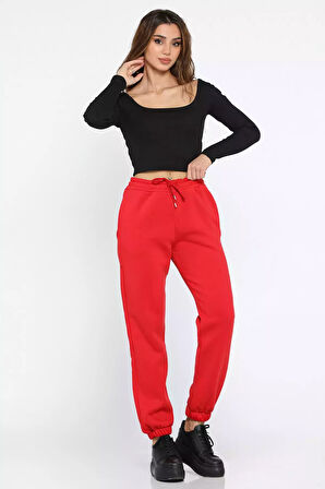 Şardonlu Üç İplik Paça Lastikli Joger Eşofman Altı