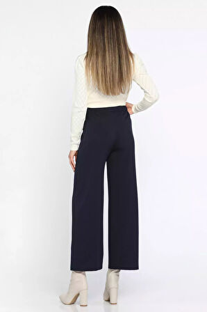 Bağcıklı Bol Paça Rahat Kadın Kumaş Pantolon