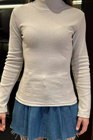 Yarım Balıkçı Yaka Fitilli Body Bluz