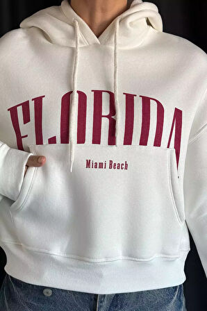 Kapüşonlu Üç İplik Şardonlu Kadın Sweatshirt