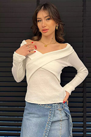 Ön Çapraz Detaylı Kadın Kaşkorse Bluz