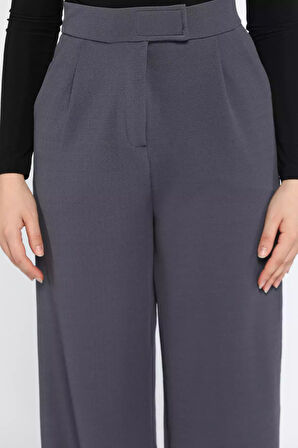 Kadın Yüksek Bel Cırtlı Bol Paça Palazzo Pantolon