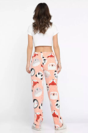 Kadın Desenli Polar Pijama Altı