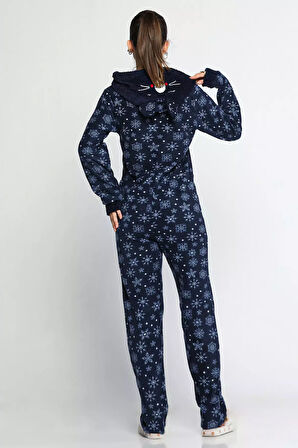 Kadın Kapüşonlu Polar Pijama Tulum