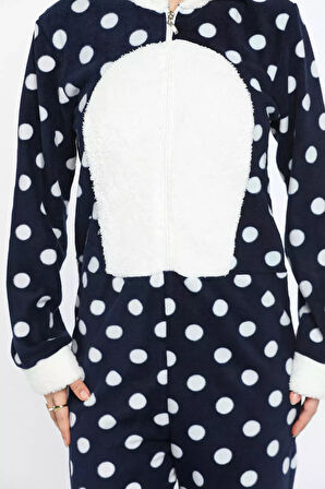 Kadın Kapüşonlu Polar Pijama Tulum
