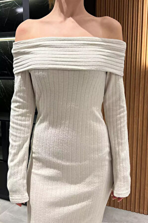 Madonna Yaka Kadın Uzun Elbise