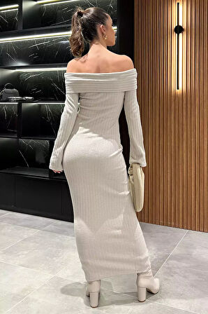 Madonna Yaka Kadın Uzun Elbise