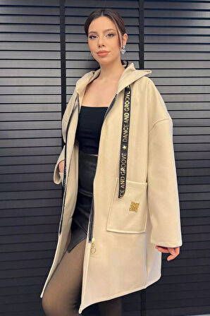 Kapüşonlu Fermuarlı Kadın Ceket