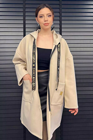 Kapüşonlu Fermuarlı Kadın Ceket