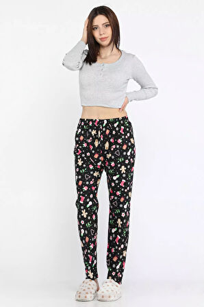 Kadın Desenli Polar Pijama Altı