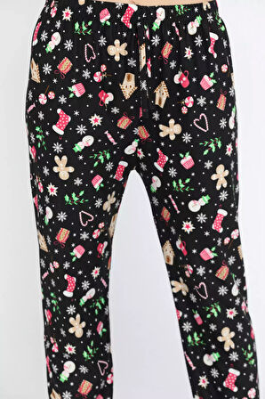 Kadın Desenli Polar Pijama Altı