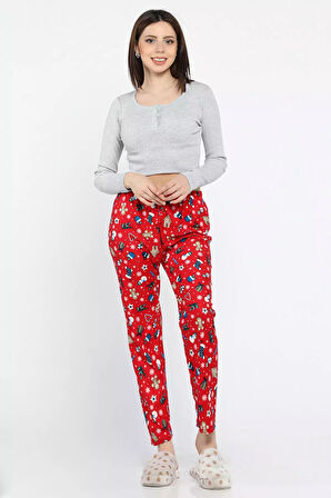 Kadın Desenli Polar Pijama Altı