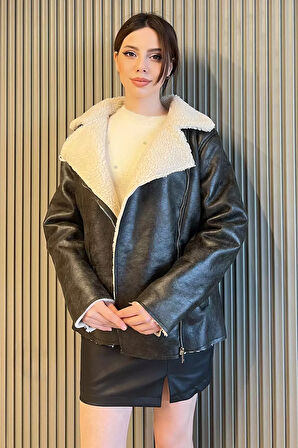 Kadın İçi Peluş Nubuk Mont