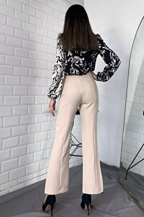 Kadın Paça Yırtmaçlı Tarz Pantolon