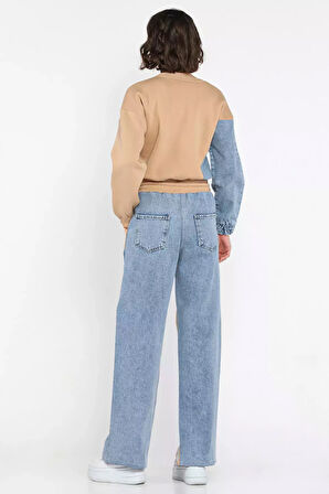Kot Garnili Sweat Pantolon İkili Takım