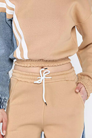 Kot Garnili Sweat Pantolon İkili Takım