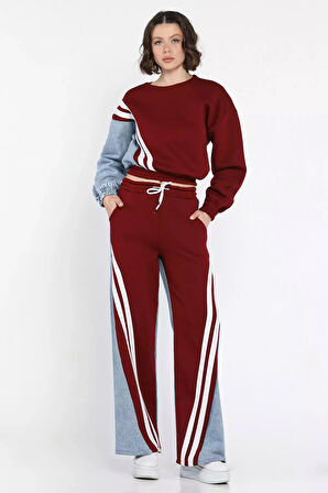 Kot Garnili Sweat Pantolon İkili Takım