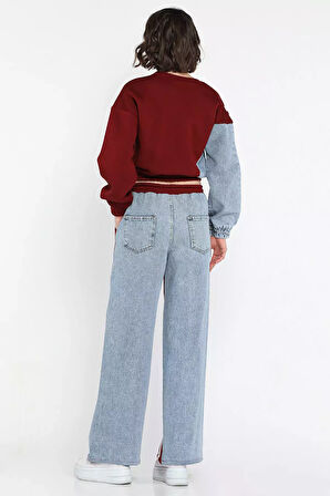 Kot Garnili Sweat Pantolon İkili Takım