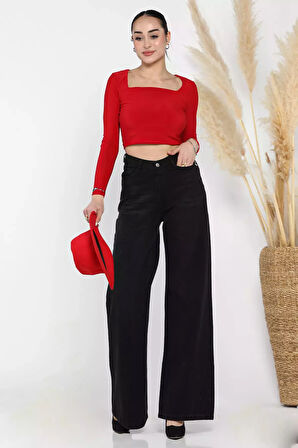 Kadın Palazzo Jean Kot Pantolon