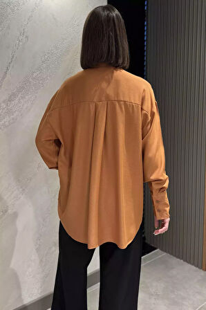 Kadın Yaka Taş İşlemeli Kendinden Desenli Gömlek